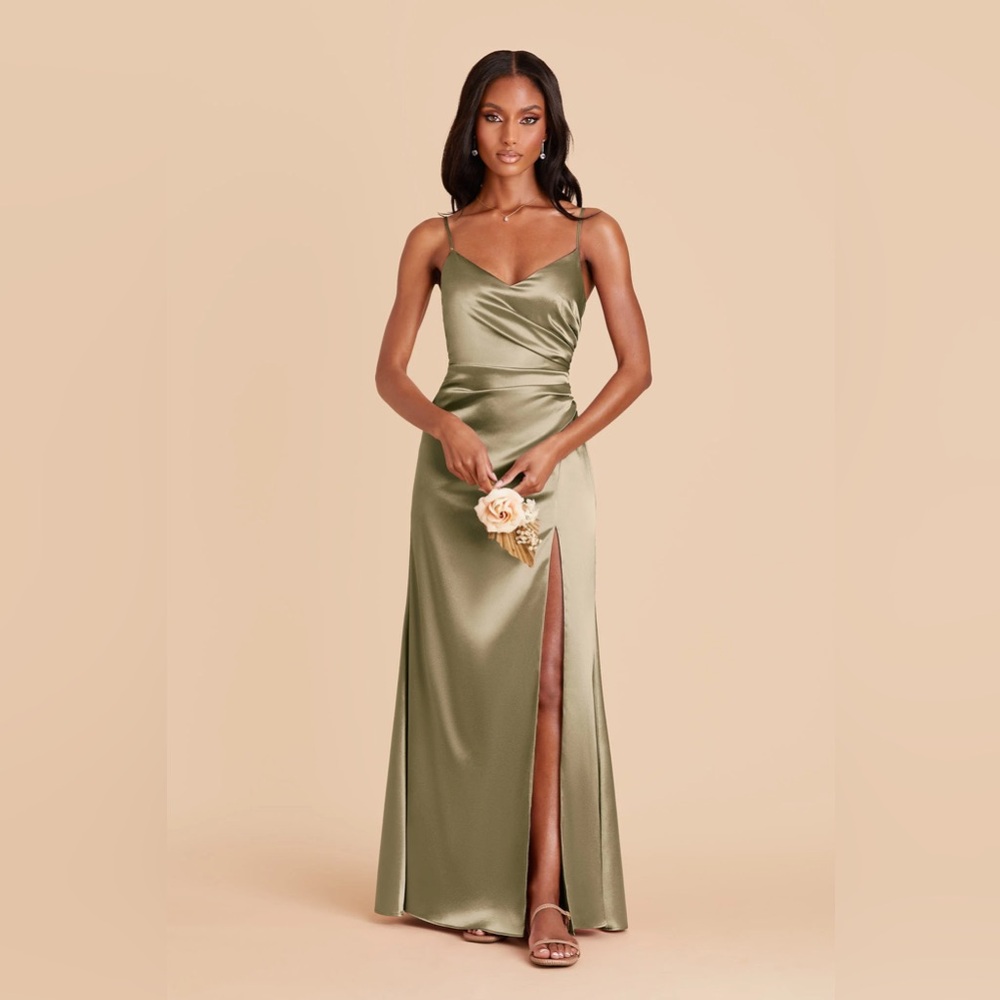 Birdy Grey moss Green Satin Maxi Dress